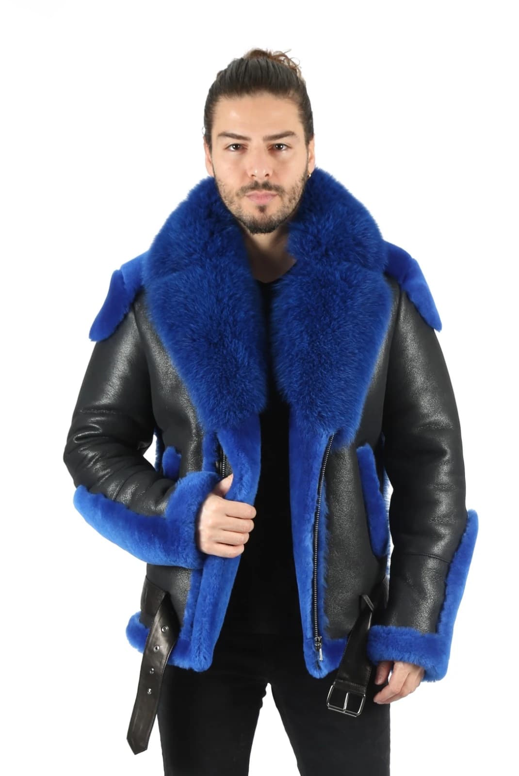 Astel Erkek Kürklü Deri Ceket - 4