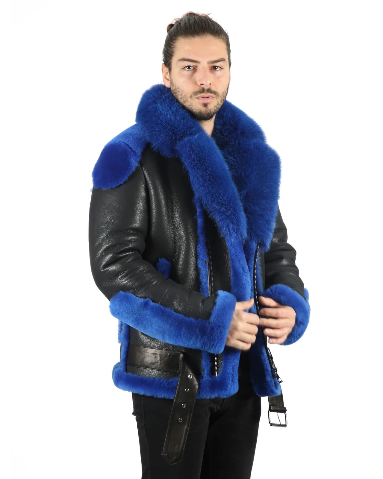 Astel Erkek Kürklü Deri Ceket - 5