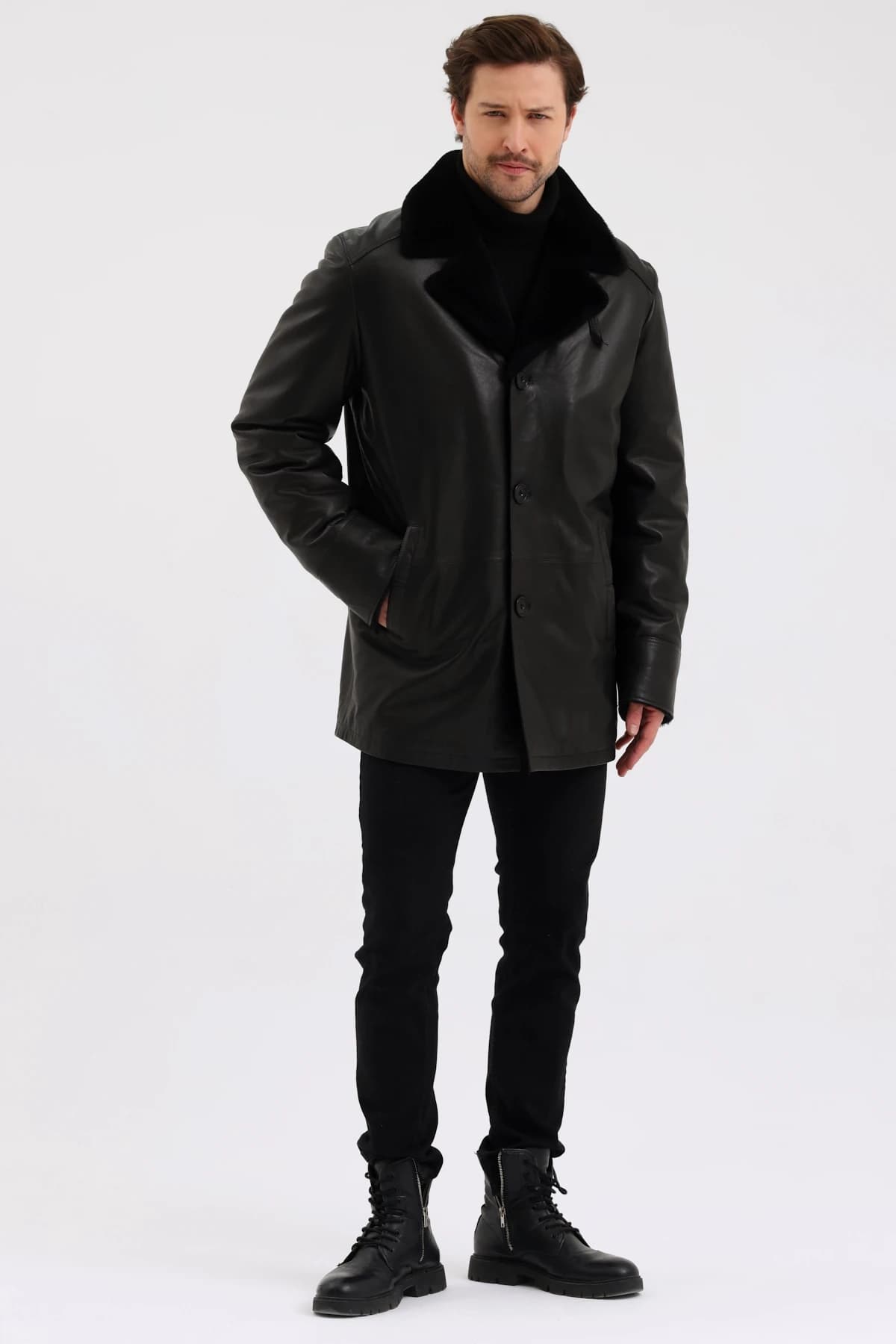 Julious Erkek Hakiki Kuzu Kürklü Kaban - 3