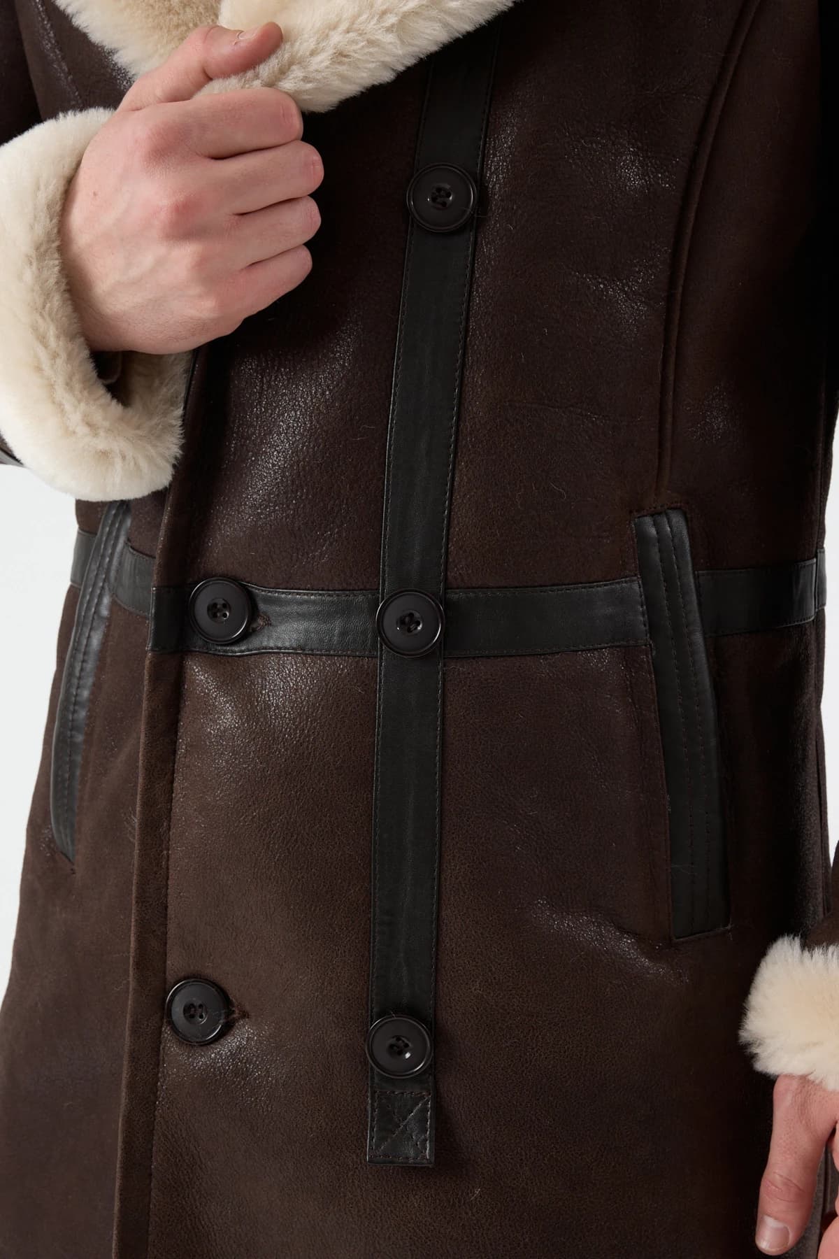 Marca Erkek Hakiki Kuzu Kürklü Deri Kaban - 9
