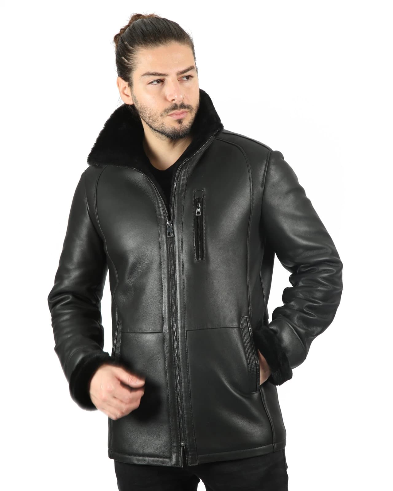 Matias Erkek Kürklü Deri Ceket